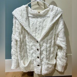 Pol size small true to size white Sherpa hoodie jacket.